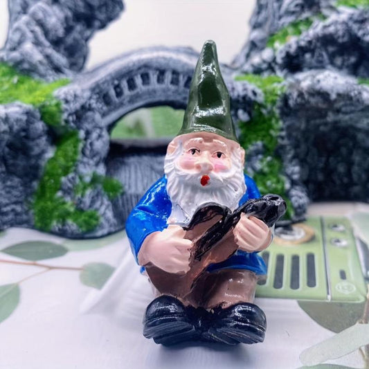 Santa Claus Playing Violin Resin Craft Micro Landscape Decoration