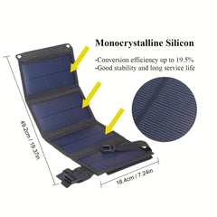 Foldable Solar Panel 5V 20W USB Charge Outdoor Waterproof Camping