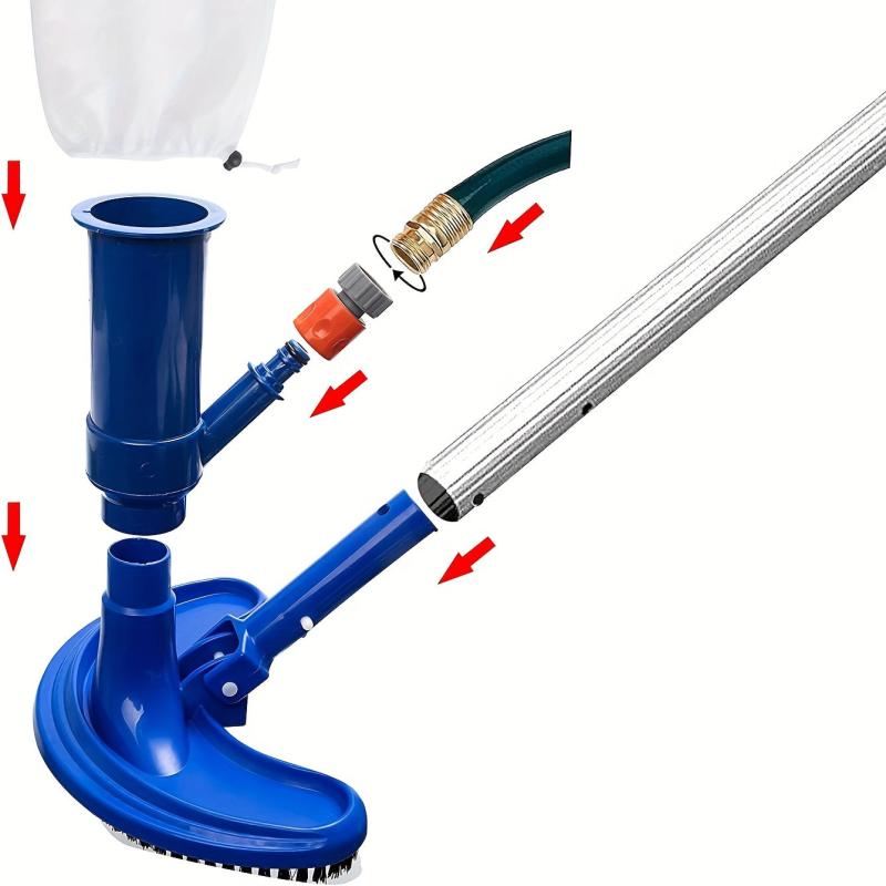 Portable Pool Vacuum Jet Underwater Cleaner w/ Brush Bag Handheld