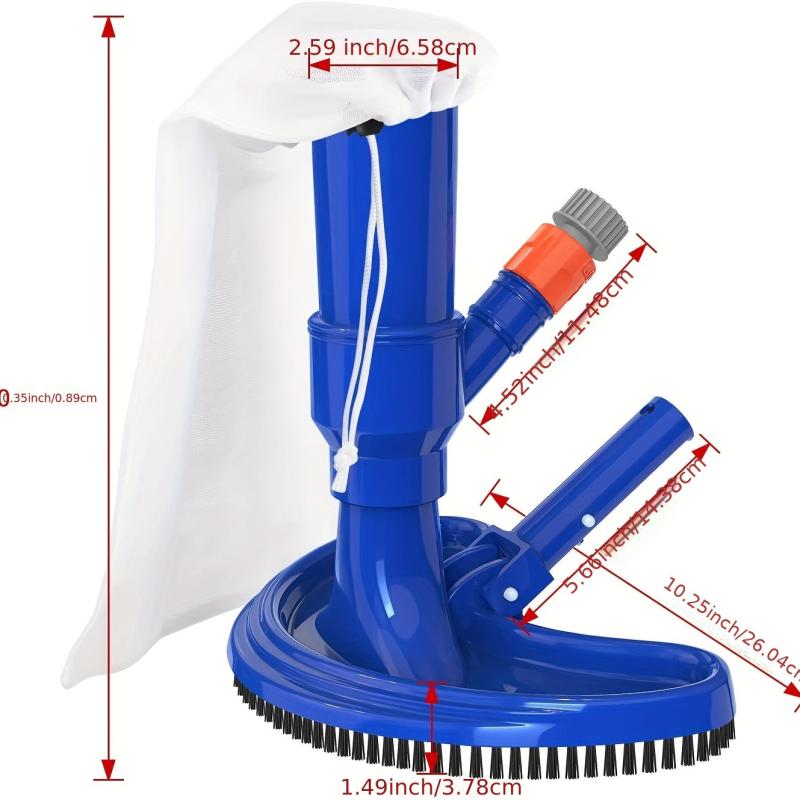 Portable Pool Vacuum Jet Underwater Cleaner w/ Brush Bag Handheld