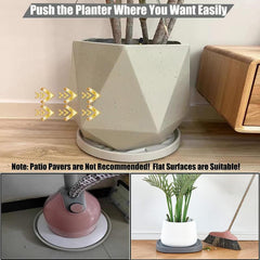 Plant Caddy Hidden Wheels Movable Plant Stand Pot Saucer