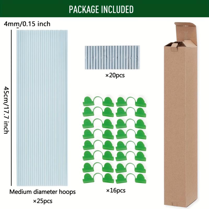 25pcs Greenhouse Hoops Rust Fiberglass Support Frame For Plant Grow Tunnel