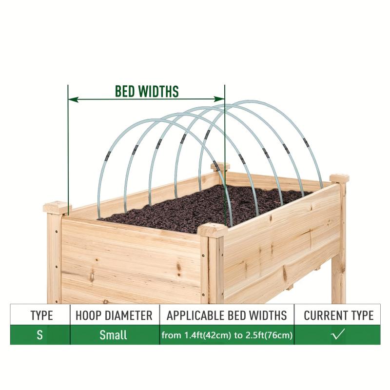 25pcs Greenhouse Hoops Rust Fiberglass Support Frame For Plant Grow Tunnel