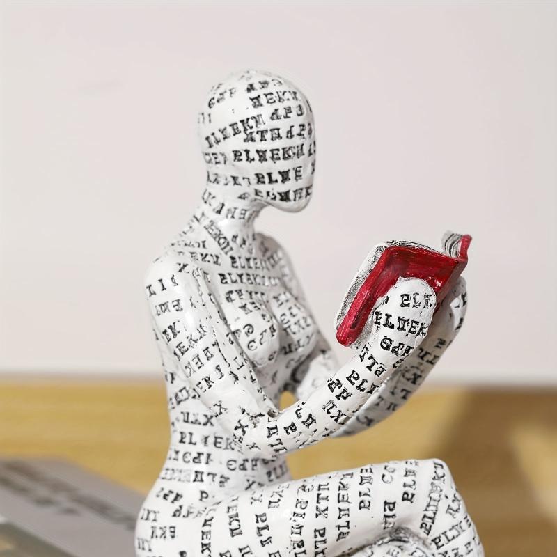 Woman Reading Pulp Mold Resin Furnishing Articles
