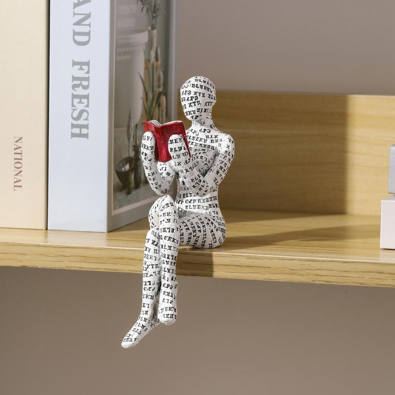 Woman Reading Pulp Mold Resin Furnishing Articles