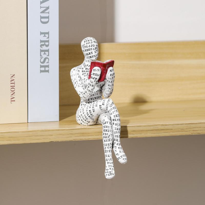 Woman Reading Pulp Mold Resin Furnishing Articles
