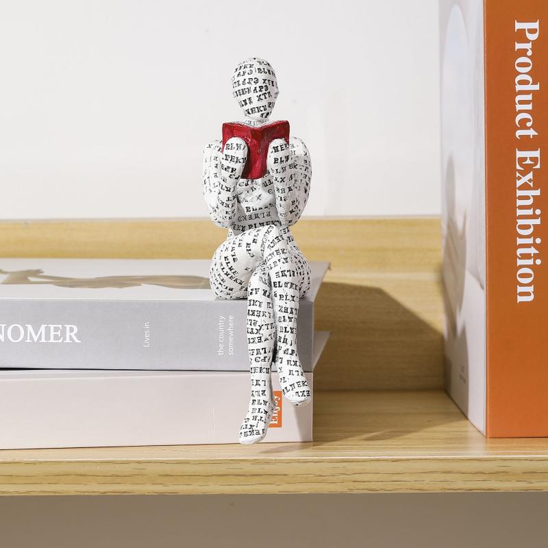 Woman Reading Pulp Mold Resin Furnishing Articles