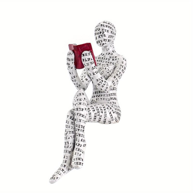 Woman Reading Pulp Mold Resin Furnishing Articles