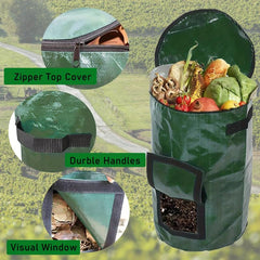 2pcs Reusable Compost Bin Bag for Garden Yard Waste