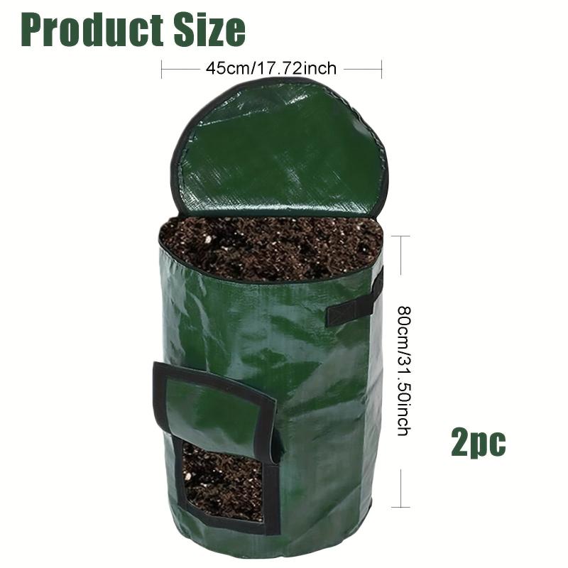 2pcs Reusable Compost Bin Bag for Garden Yard Waste