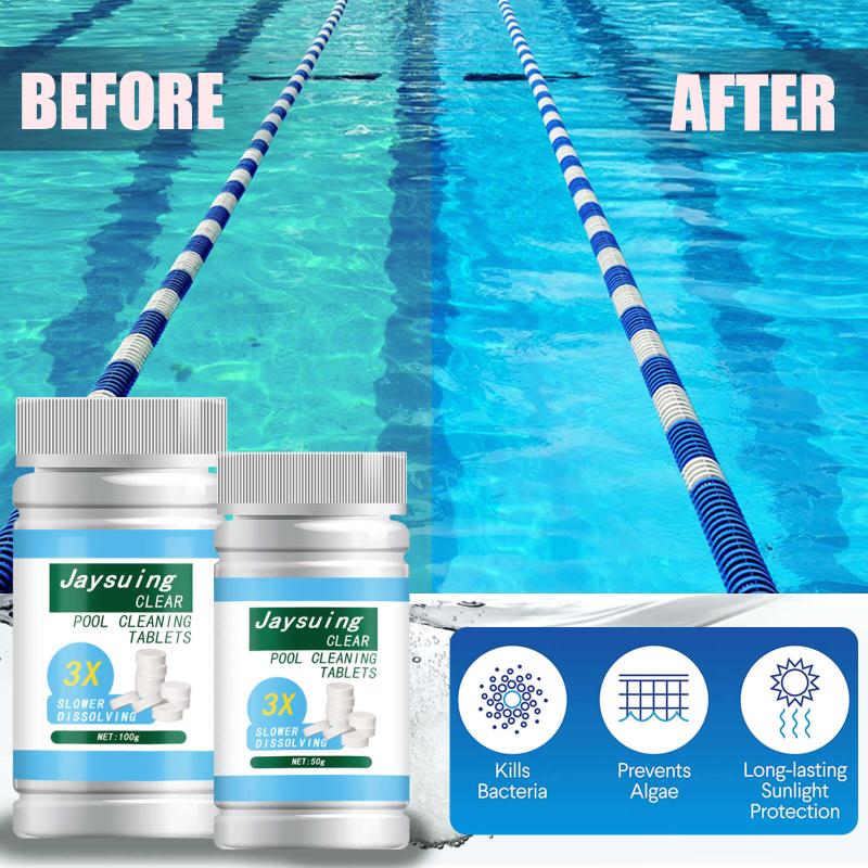 3pcs Pool Effervescent Tablets Hot Springs Massage Algae Remover