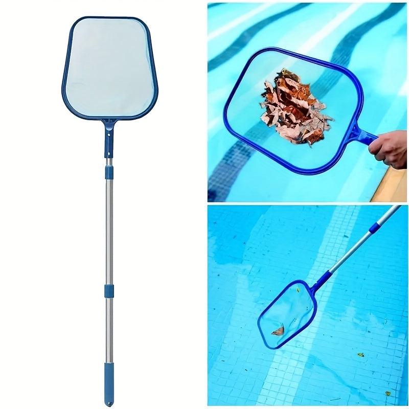 Pool Skimmer Net & Telescopic Pole Leaf Rake Mesh for Spa Pond Swimming Pool