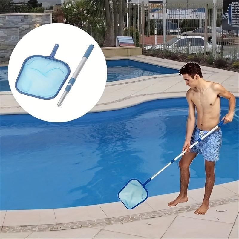 Pool Skimmer Net & Telescopic Pole Leaf Rake Mesh for Spa Pond Swimming Pool