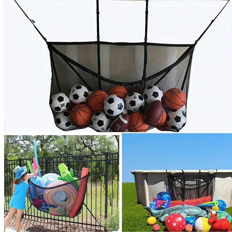 Pool Float Organizer Storage Bag, Functional Pool Storage for Floats Balls Infla