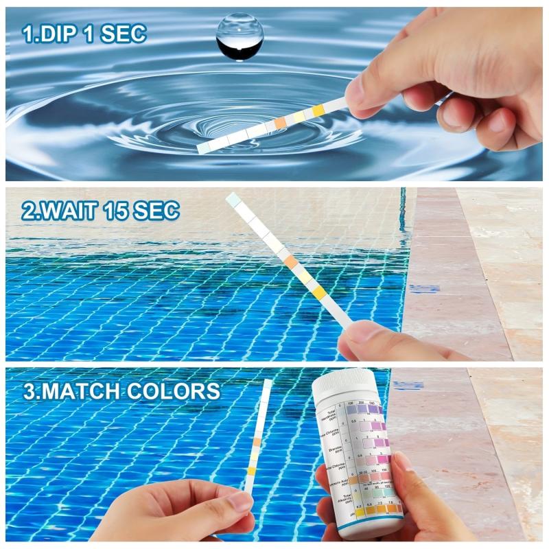 100pcs Pool & Spa Test Strips 7 Way Test Kit Accurate Hot Tub Test Strips
