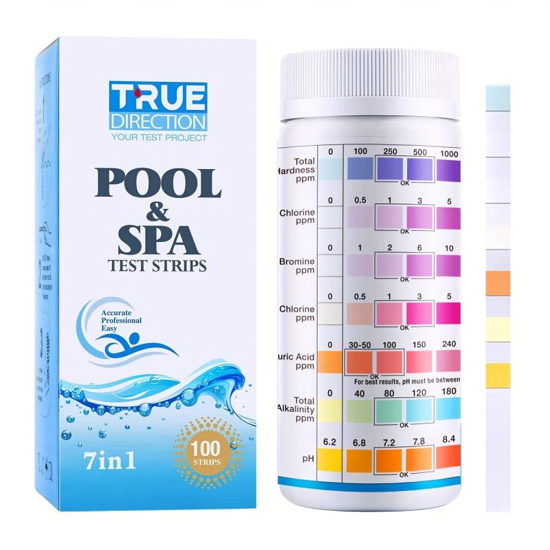 100pcs Pool & Spa Test Strips 7 Way Test Kit Accurate Hot Tub Test Strips