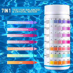 100pcs Pool & Spa Test Strips 7 Way Test Kit Accurate Hot Tub Test Strips