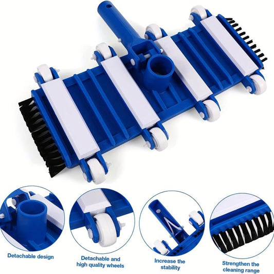 14 Inch Weighted Pool Vacuum Head w/ Side Brushes for Above/Inground Pool