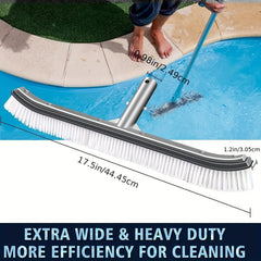1pc Pool Wall & Tile Brush Aluminum Back Cleaning Brush Head Nylon Bristles
