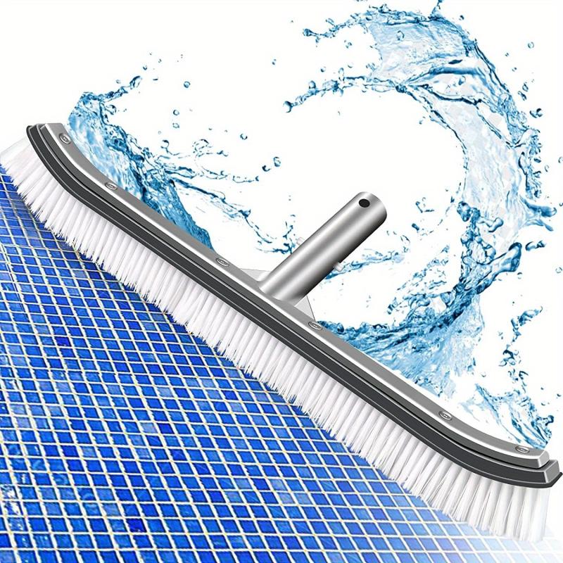1pc Pool Wall & Tile Brush Aluminum Back Cleaning Brush Head Nylon Bristles