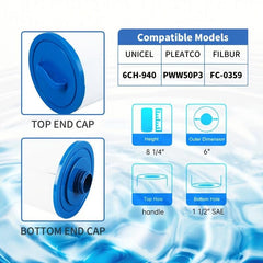 1pc Pool & Spa Filter Replaces Hot Tub Elements Filt