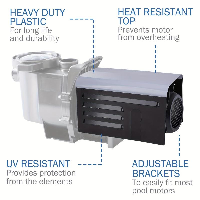 Adjustable ABS Pool Pump Cover Protects Motor from UV & Rusting