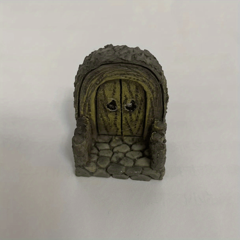 Wooden Door Statue for DIY Dollhouse Fairy Garden Bonsai