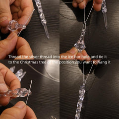 16pcs Christmas Snowflake Decorations Set Acrylic Icicle Ornaments