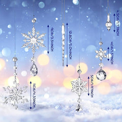 16pcs Christmas Snowflake Decorations Set Acrylic Icicle Ornaments