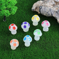 10pcs Glow In Dark Mushroom Resin Decor Fairy Garden Accessories