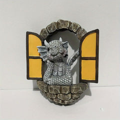 Resin Dragon Wall Decoration for Patio or Window, Meditation