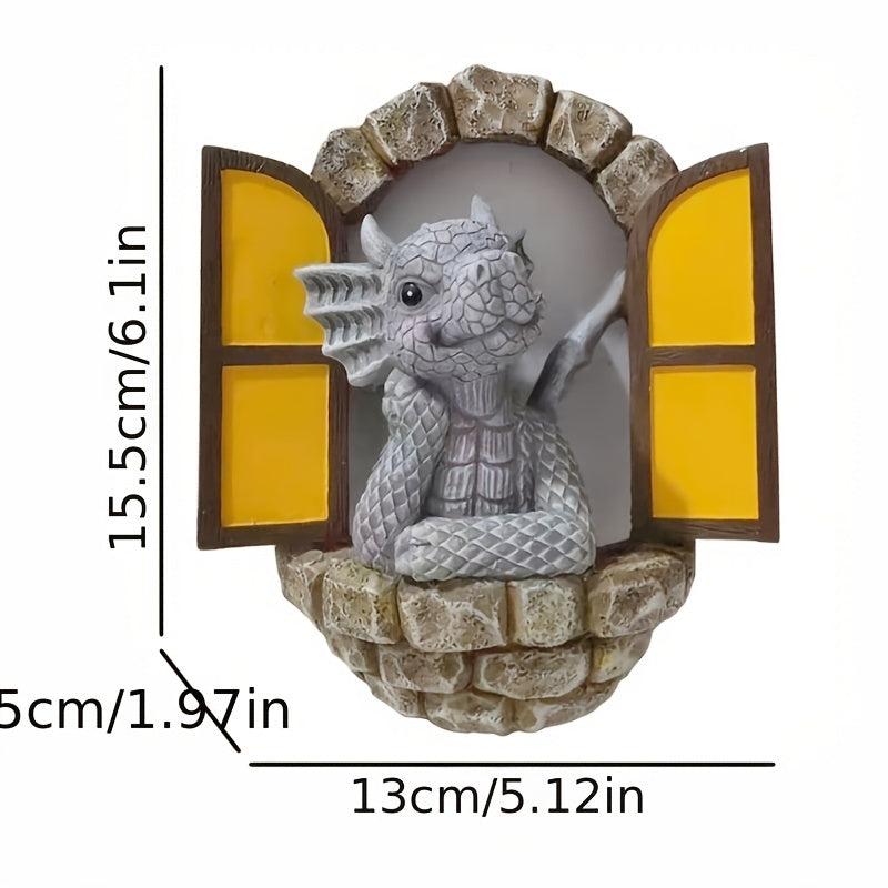 Resin Dragon Wall Decoration for Patio or Window, Meditation