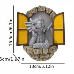 Resin Dragon Wall Decoration for Patio or Window, Meditation