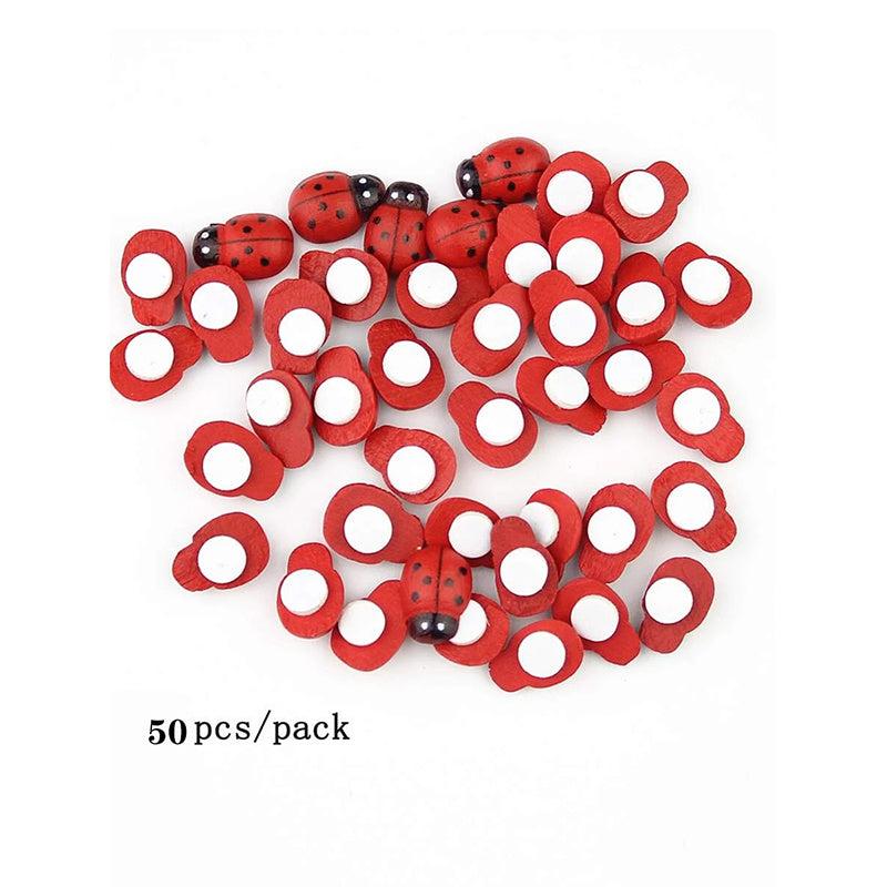 Set of 50 Cute Ladybug Ornaments for Charming Home Decor