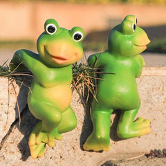 3pcs Hanging Frog Figurines Set for Lawn or House Decor