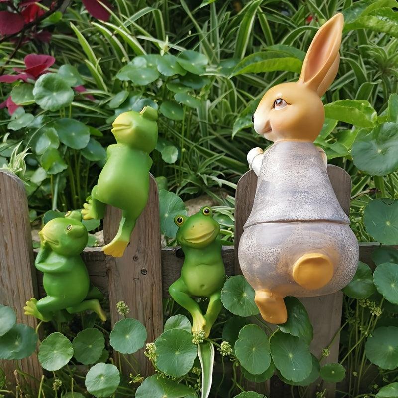 3pcs Hanging Frog Figurines Set for Lawn or House Decor