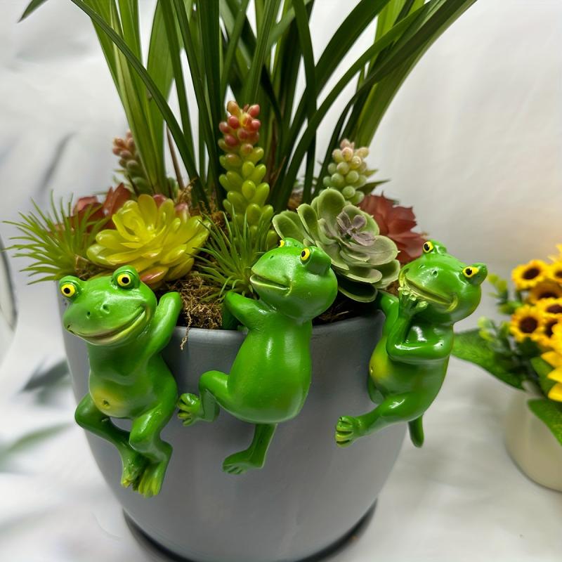 3pcs Hanging Frog Figurines Set for Lawn or House Decor