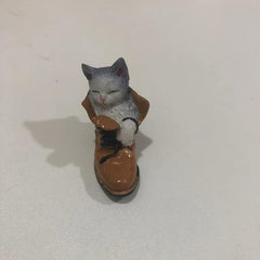 Resin Small Sleeping Kitten Figurine for Fairy Garden