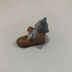 Resin Small Sleeping Kitten Figurine for Fairy Garden