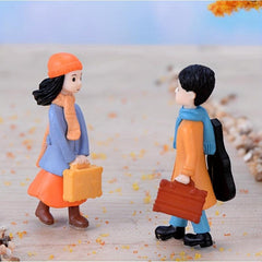 2pcs Travel Couple DollHouse Fairy Garden DIY Decorations