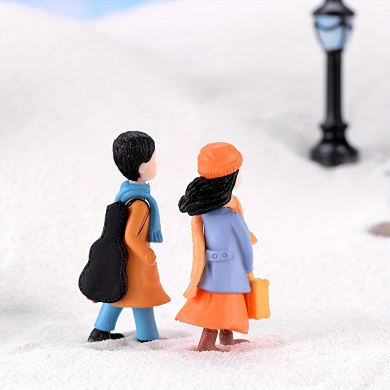 2pcs Travel Couple DollHouse Fairy Garden DIY Decorations