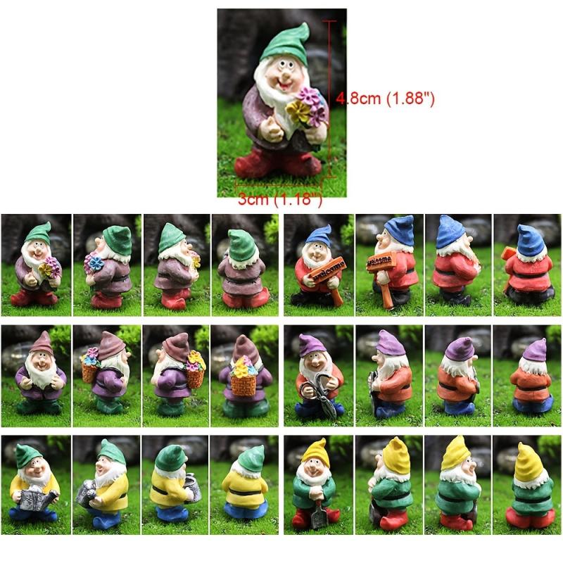 Mini Gnome Garden Set 7pcs Resin Fairy Garden Accessories