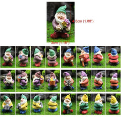 Mini Gnome Garden Set 7pcs Resin Fairy Garden Accessories
