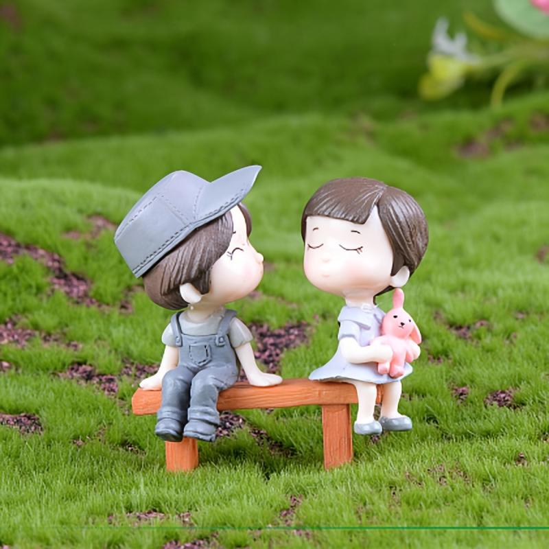 Couple Statue Miniature Garden Decor DIY Bonsai Accessory