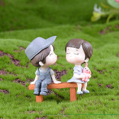 Couple Statue Miniature Garden Decor DIY Bonsai Accessory