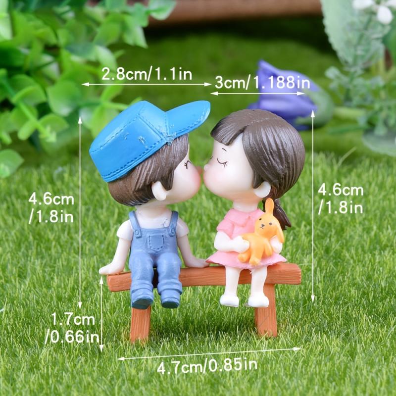 Couple Statue Miniature Garden Decor DIY Bonsai Accessory
