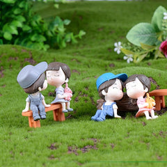 Couple Statue Miniature Garden Decor DIY Bonsai Accessory