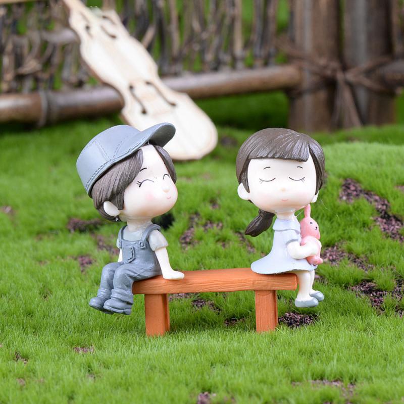 Couple Statue Miniature Garden Decor DIY Bonsai Accessory