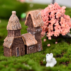 4pcs Mini Retro House Fairy Garden Decoration Kit DIY Supplies