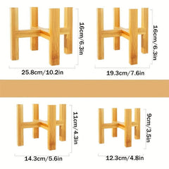 Bamboo Flower Holder Pot Holder Nordic Floor Stand Rack Balcony